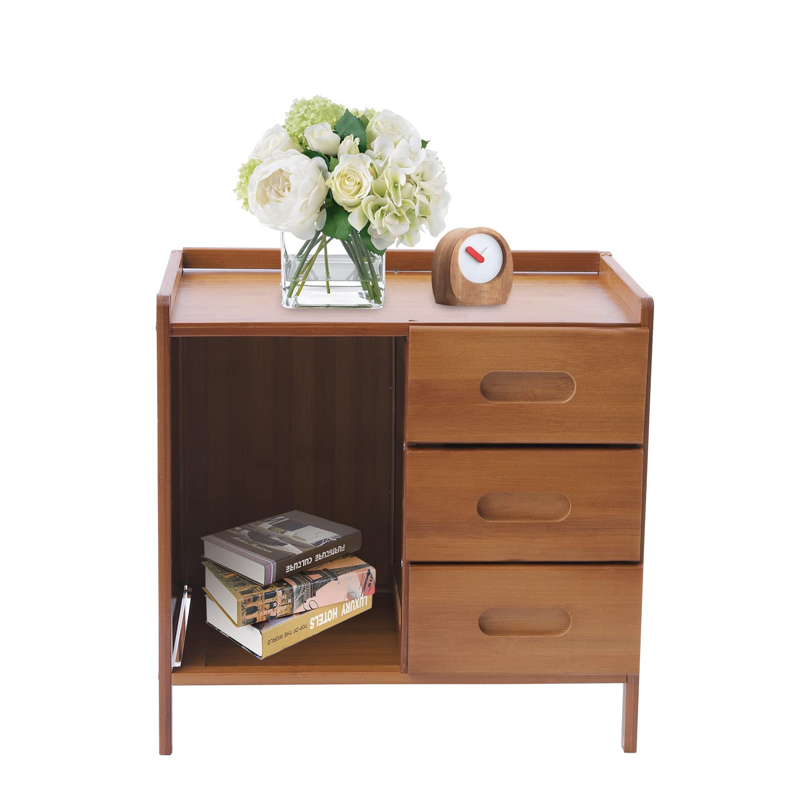 Amazon.com: banborba Bamboo End Tables, Modern Nightstand with 3